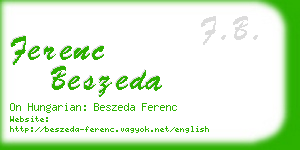 ferenc beszeda business card